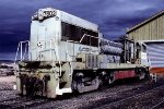 Oregon California & Eastern TE53-1-4E #7603 in shop showing EMD prime mover.